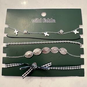 Wild Fable Silver and Black Minimalist Bracelets